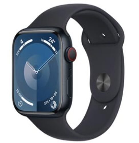 Apple Watch Series 9 (GPS+Cellular 45 mm) Caixa Meia Noite de Alumínio Pulseira Esportiva Meia Noite – M/G,