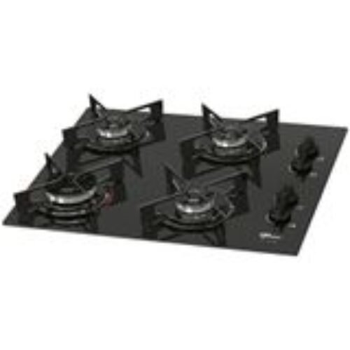 Cooktop Fit Line Fischer 4 Bocas Vidro Preto Chama Rápida Bivolt,