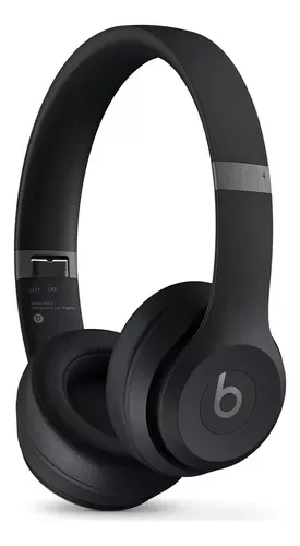 Fones de ouvido sem fio Beats Solo 4 – preto fosco, branco claro,