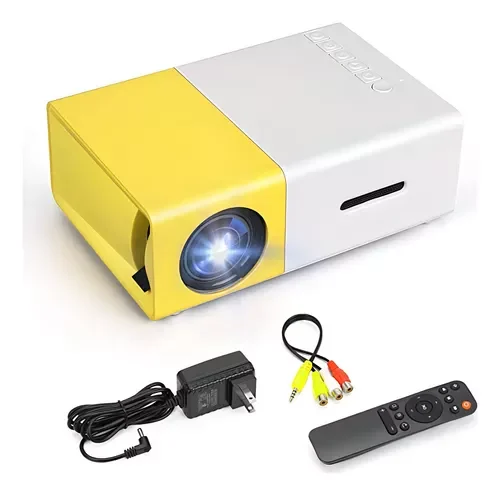 Mini Projetor, Full Hd 1080p 80 Polegadas Cor Branco E Amarelo 110v/240v,