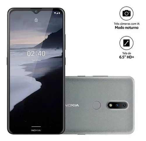 Smartphone Nokia 2.4 Nk015 Tela 6.5” 64gb 3gb Ram Cinza